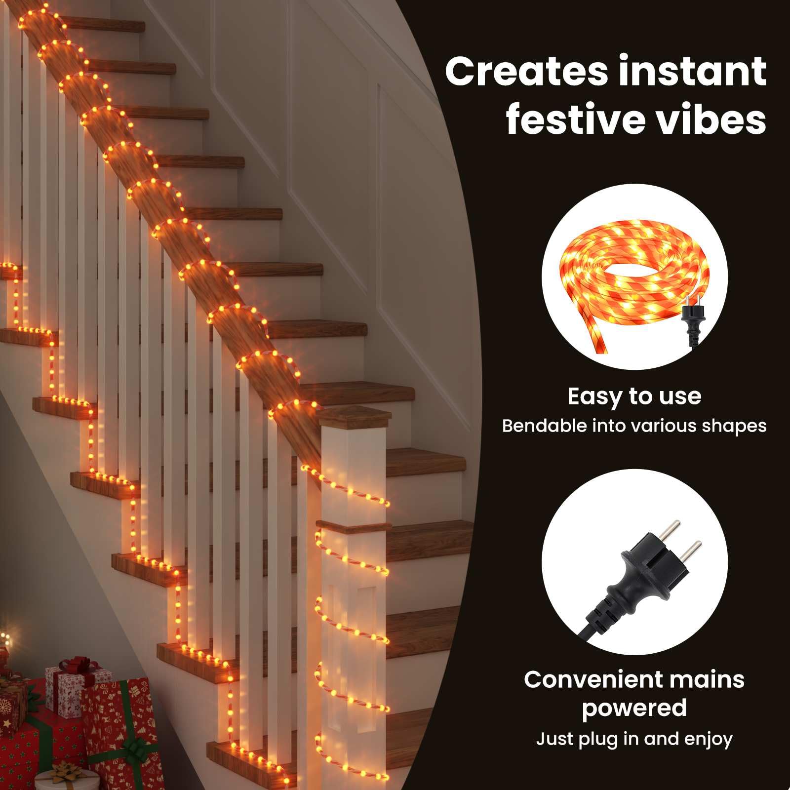 vidaXL Luz de cuerda con luces de cuerda Cálido 50 m PVC