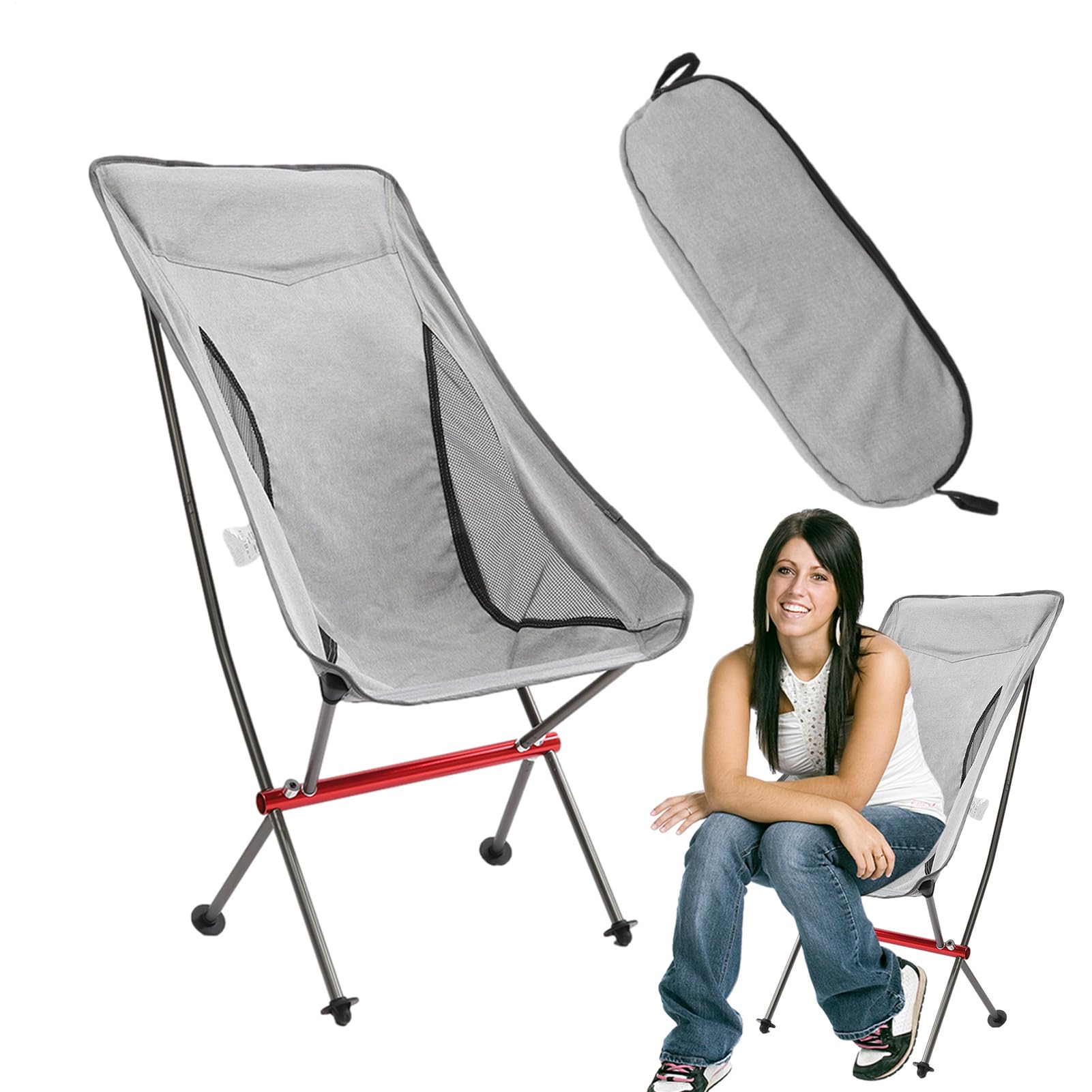 Sedie Pieghevoli Per l'All'Esterno Sedia Pieghevole | Sedia Ergonomica Per Pesca Campeggio Spiaggia Picnic Patio Balcone Giardino Trekking E Cortile