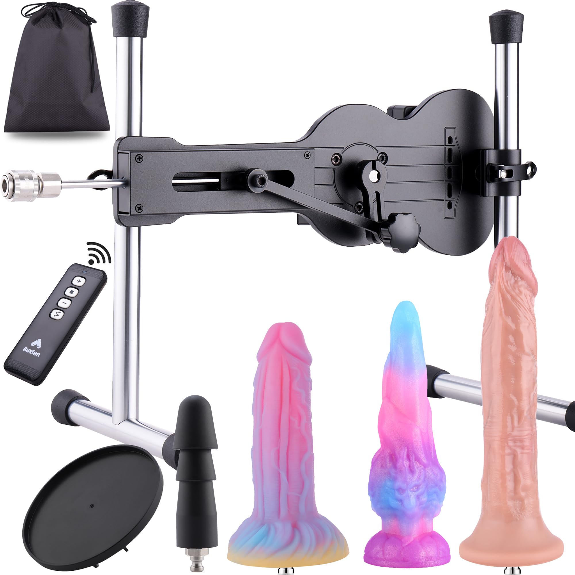 Sinloli Máquina sexual, máquina consoladora de empuje automática con control remoto, máquina de amor con accesorios de consolador de silicona que brillan en la oscuridad, profundidad de empuje