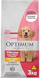 Ração Optimum para Cães Filhotes Raças Médias e Grandes Sabor Frango e Arroz 3kg