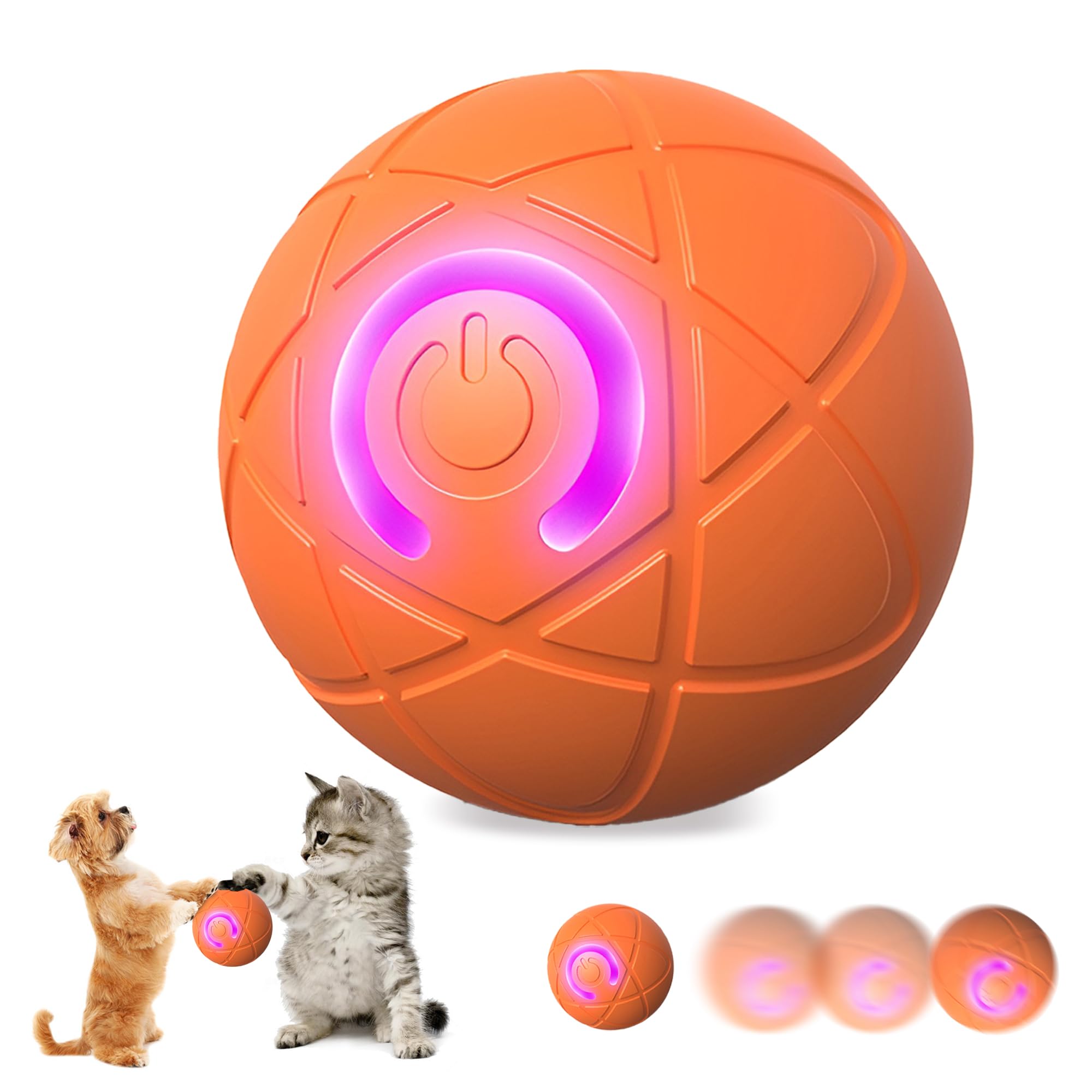 XANRONKJ Chewy Viral Bouncing Shaky Interactive Rolling Ball for Dogs, Orange, 2x2x2