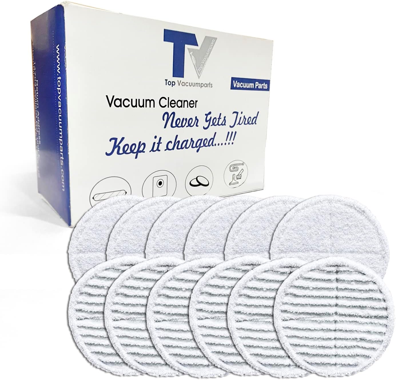 2039A Replacement for Bissell 2124 Spinwave Mop Pad Kit Compatible with 2307, 2315, 23157, 23158, 23159 Cordless Hard Floor Spin Mop (6 Scrubby Pads+ 6 Soft Pads) Compare to Part # 1611298 & 1611297