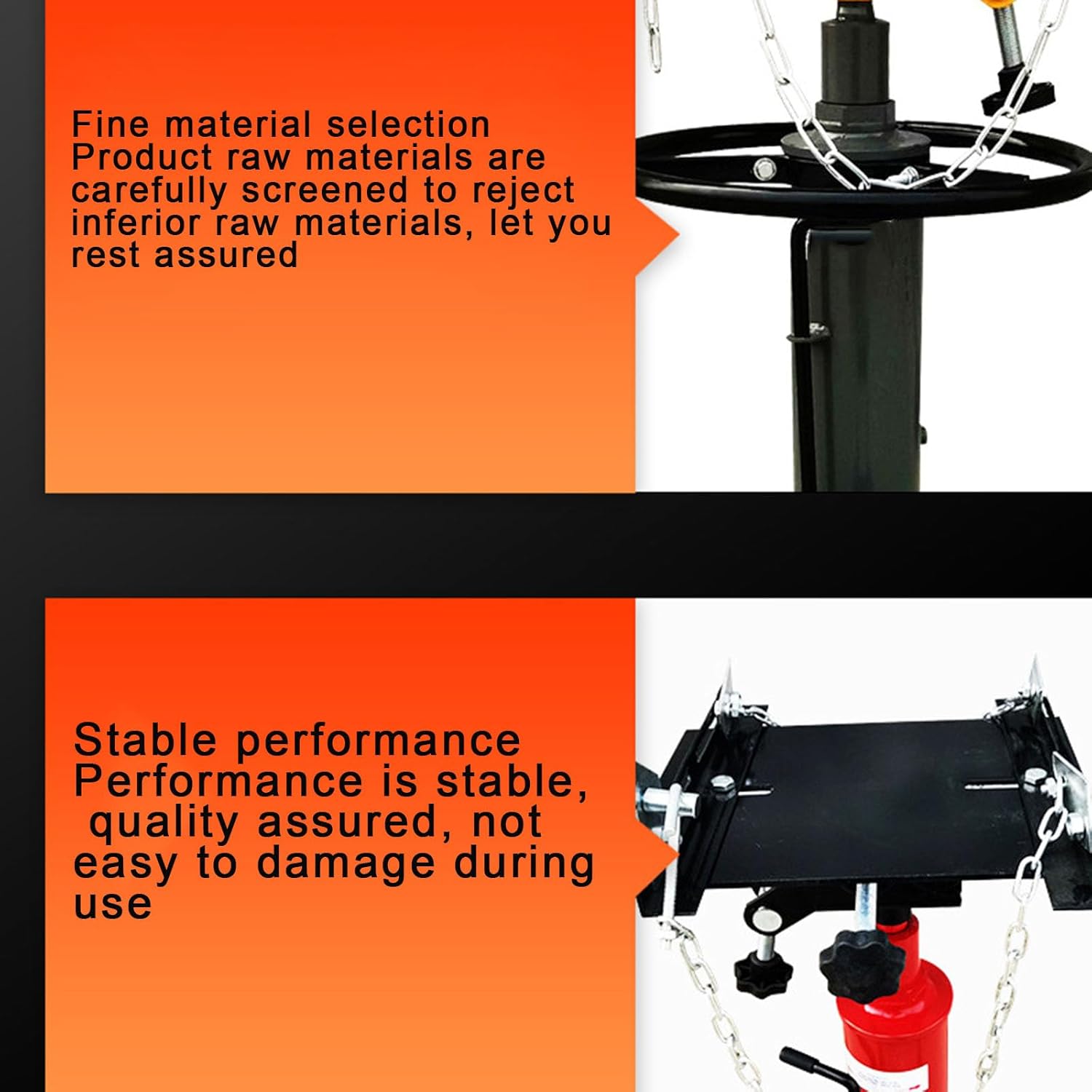 Transmission Hoist, Hydraulic Pallet Jack, 6mm Thickened Pallet, 2.75mm Square Tube Thickness, Ideal for Automotive Repair and Drivetrain Maintenance