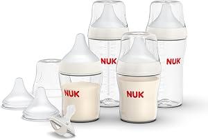 NUK Perfect Match Gift Set with 4 Baby Bottles, 2 Extra Nipples and 1 Pacifier