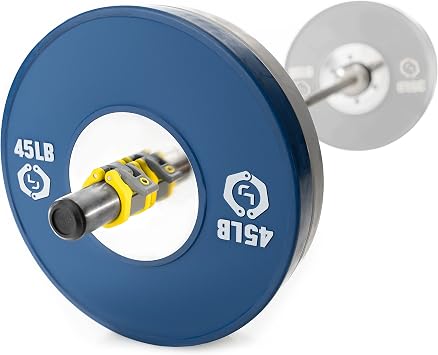 Lock-Jaw Barbell Collars HEX Olympic Barbell Clamps 2 Pcs Heavy Duty Bar Clamps for 2 & 50mm Olympic Bars Secure Weight Bar Clamps for Strength Training & Home Gym Accessories Yellow