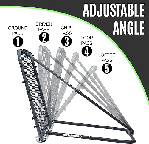 Miniatura 3 de QuickPlay Red de rebote de fútbol Pro (2 tamaños) - Red de rebote de fútbol, resistente, ángulo ajustable, con marco de acero galvanizado y pies