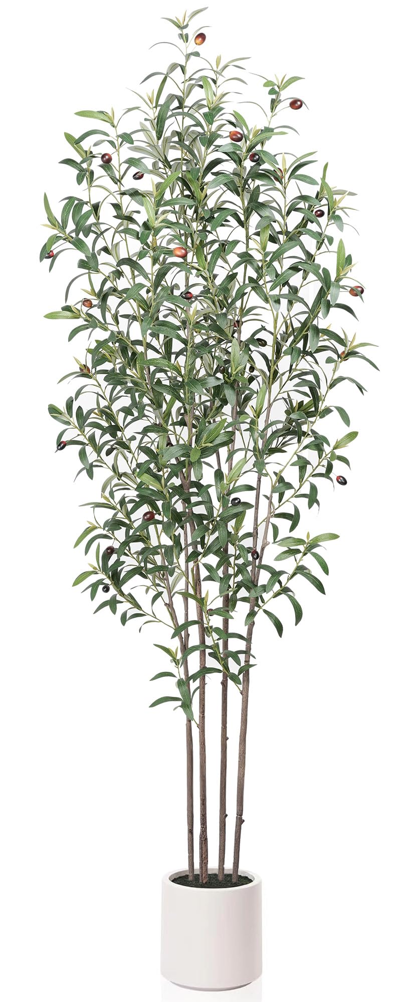 TAMIAIA™ Premium Artificial Olive Tree 6FT - Faux Olive Tree Artificial Indoor for Home Decor, Tall Fake Plants Olive Tree with Lifelike Branches & Greener Leaves & Ripe Fruits (6FT, 4-Trunk)