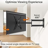 Vista 3 de ELIVED Soporte de TV de brazo largo de 31.3 pulgadas para la mayoría de televisores de 32 a 65 pulgadas, soporte de pared de TV con giro e