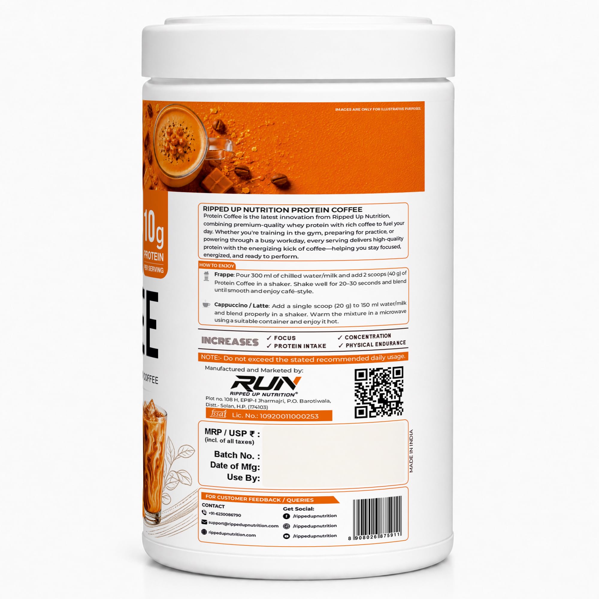 Ripped Up Nutrition Protein Coffee 1kg (500g x 2) | Over 10g Protein per Serving | Whey Protein Instant Drink | Low Fat & Low Carb | For Men & Women (Caramel) — Amazon image 6