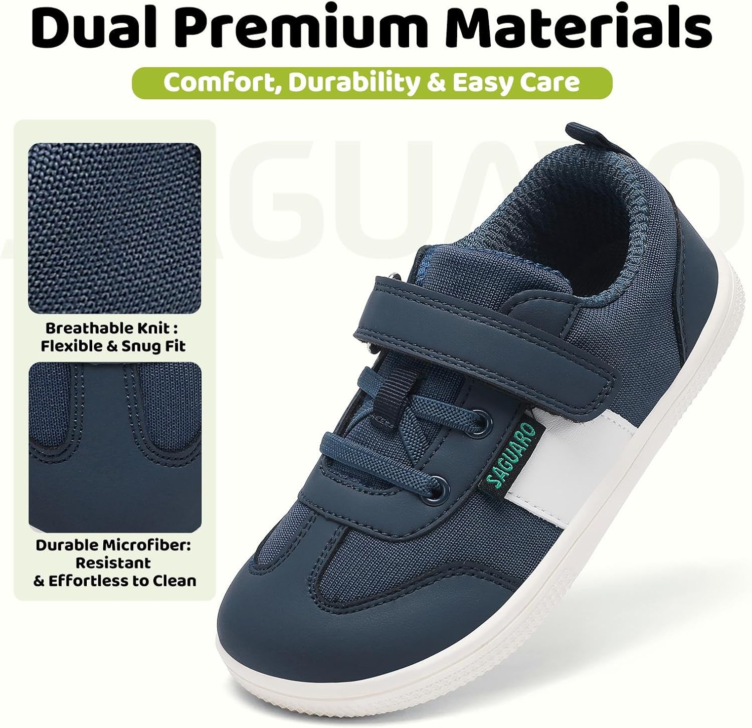 SAGUARO Kids' Barefoot Shoes Wide Toe Box Walking Shoes for Preschool and Daily Wear