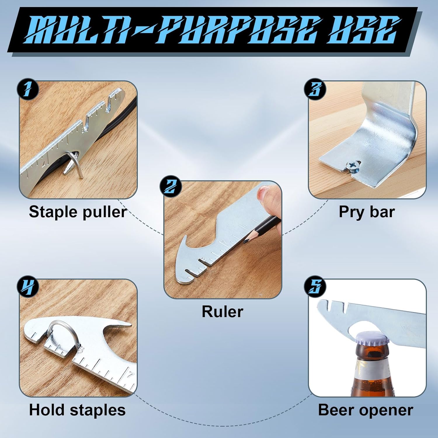 Mooliwe ホッチキスプラー 多機能 ステープルリムーバーツール 高耐久 大工用 電気ステープルホルダー 構造 ステープルリムー