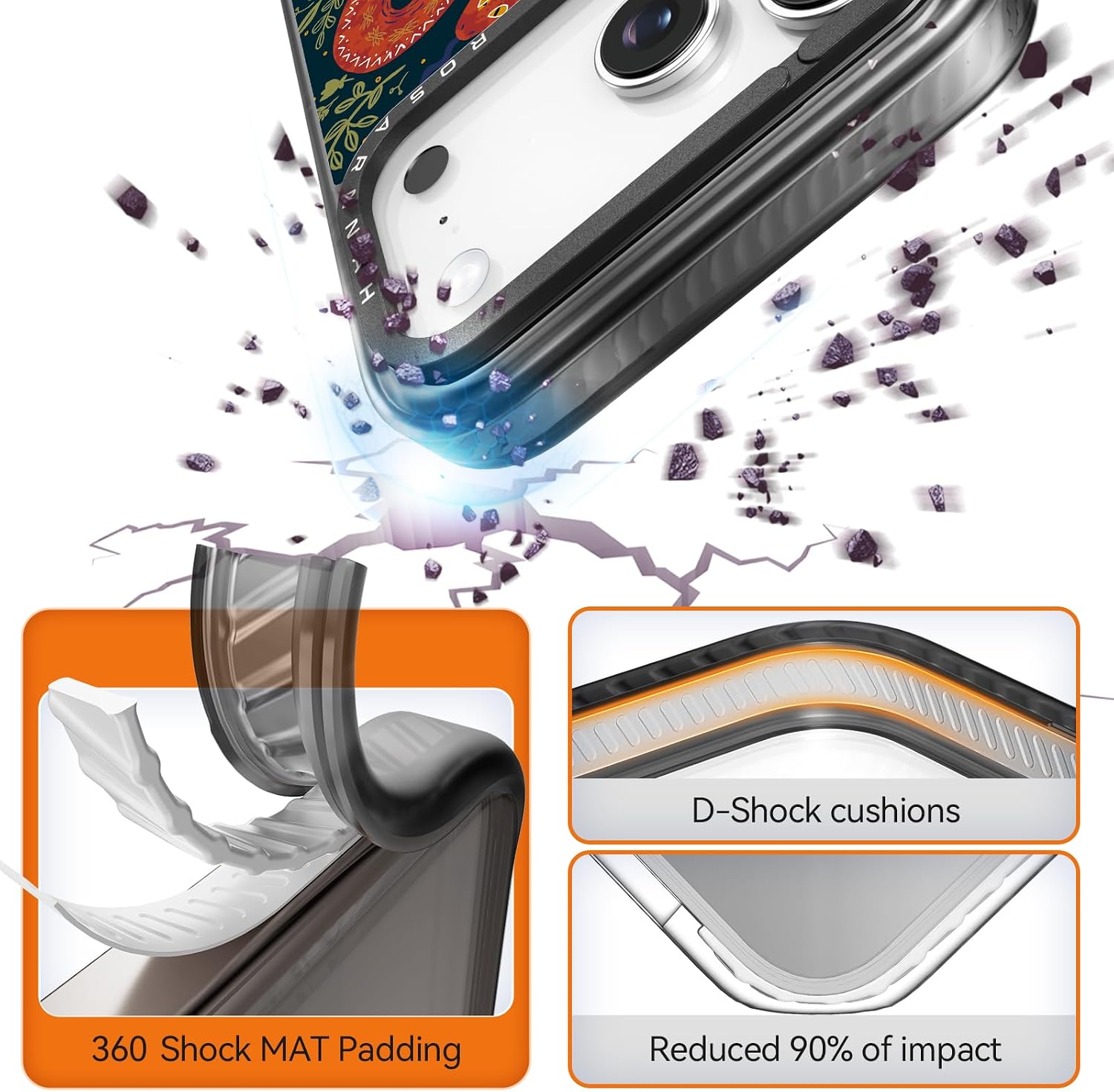 Rosarnnah for iPhone 17 Pro Max Case Cute - Compatible with Magsafe - Durable Shockproof 6.6 ft Drop Impact Phone Case - Funny Gothic Snake Design (6.9") Black
