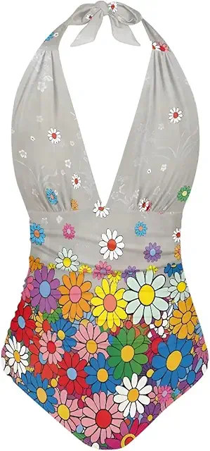 Eheartsgir Damen Badeanzug mit Bauchkontrolle, Push-Up & rückenfrei - Badeanstalten Scrub