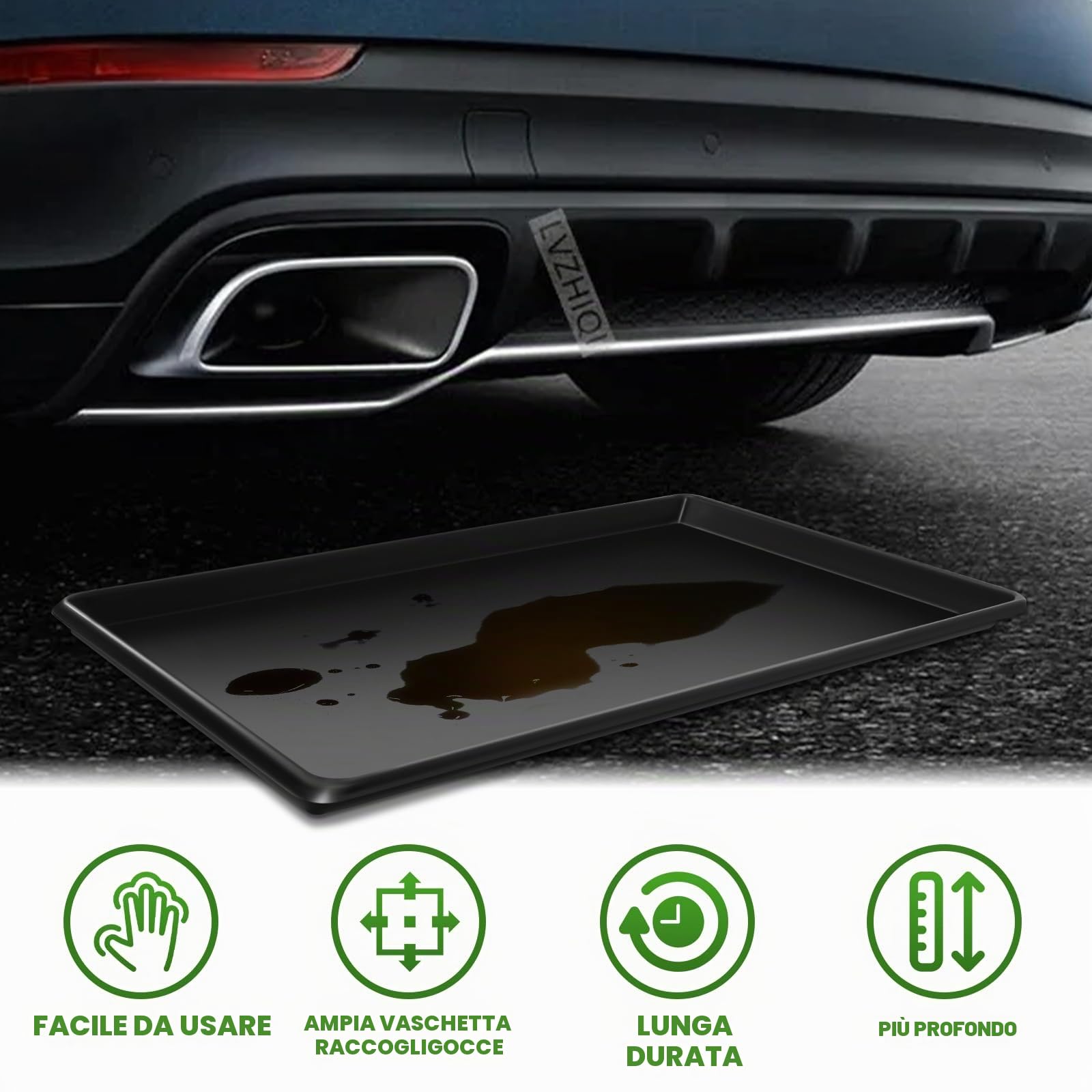 Poweka 6 Vasca di Raccolta per Auto, 90 x 60 x 4 cm, Vaschetta Dell'olio del Telaio Universale, Vasca Raccolta Olio Motore, Mantenere Il Garage Sicuro e Pulito, 19 Litri