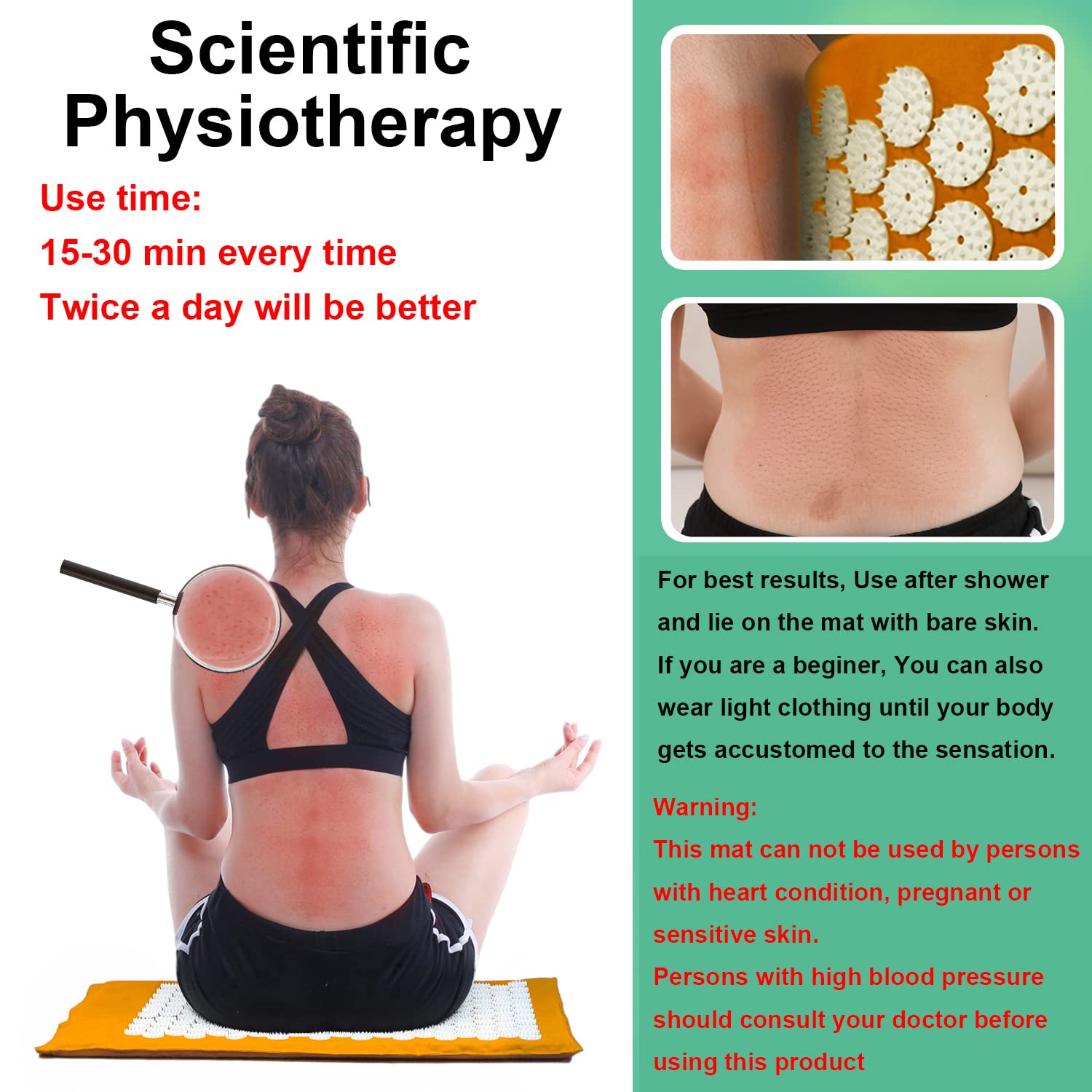 Amazon.co.jp: ヨガ指圧マットと枕セット バッグ付き - 73×42cm