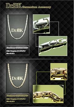 Dr.+BK ゲルマニウムネックレス ゴールドシルバーのコンビカラー 約47cm Dr.+BK ゲルマニウムネックレス ゴールドシルバーのコンビカラー