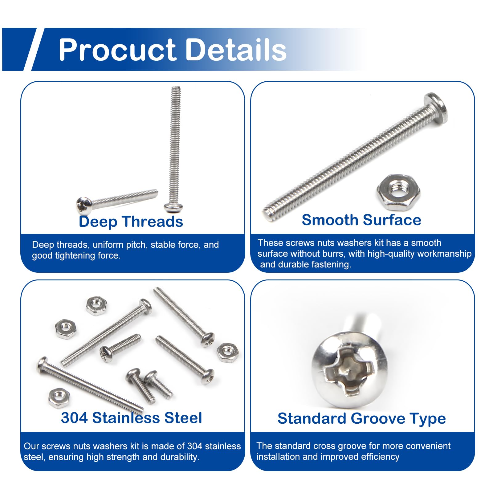 Machine Screws & Nuts #2-56 Kit - Stainless Steel -4