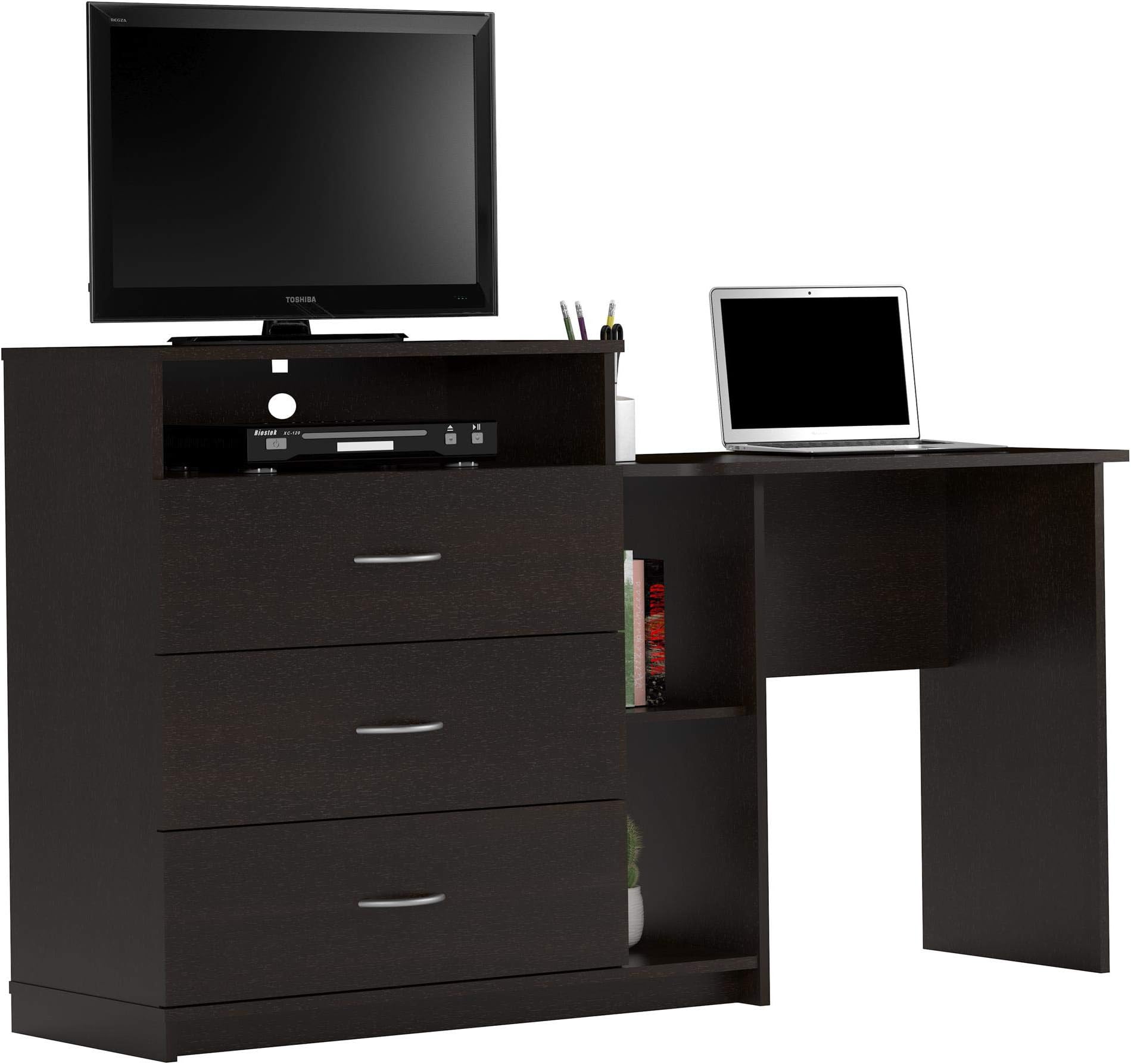 Ameriwood Home Rebel Media Dresser and Desk, Espresso