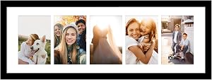 VIOLABBEY 8x24 Collage Picture Frame,Fits Five 4x6 Photos with Mat or One 8x24 Pictures without Mat for Wall,Picture Frames Collage Wall Decor, 4x6 Picture Frame Collage Black | Fits One 8x24 Photo without Mat, Wall Decor