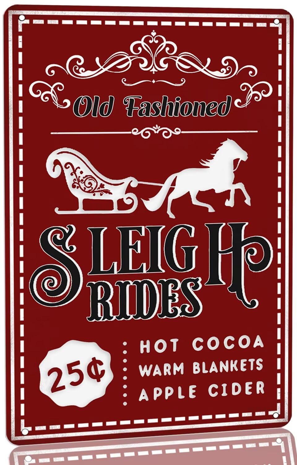 SMAZDFXX Candy Canes And Hot Cocoa Shoppe Metal Tin Sign Retro Christmas Decor for Home Kitchen Vintage Hot Cocoa Bar Signs 5.5"x8"