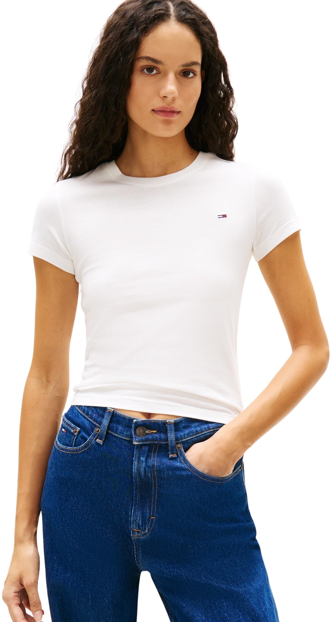Tommy Jeans Tjw 2pack C-Neck tee Dw0dw21366 Camiseta S/S Mujer (Pack de 2)