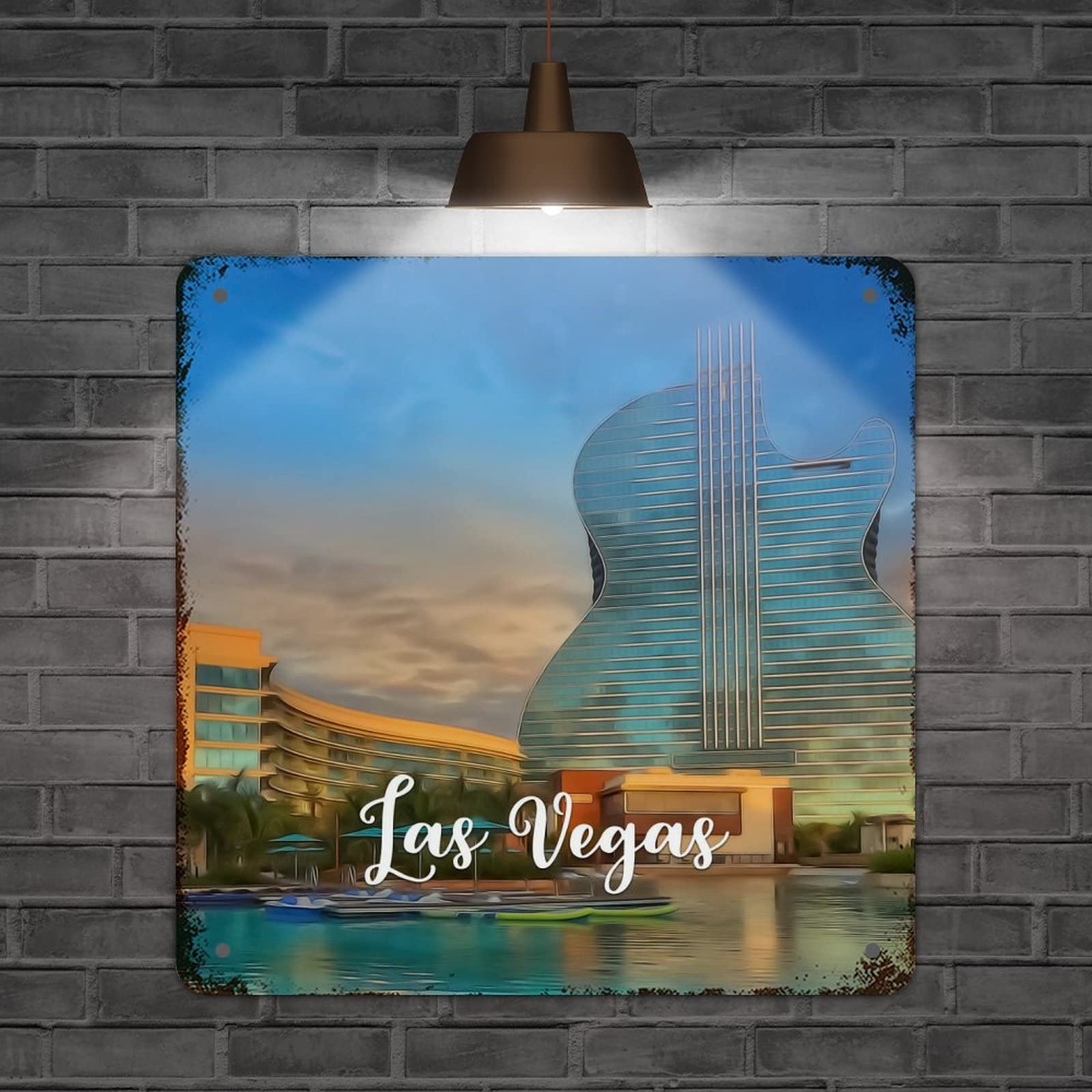 Panneau rétro aluminium Nevada voyage USA déco murale cuisine et café
