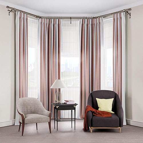 Miniatura 3 de Barras de cortina de doble bahía de 1 pulgada, barra central de 36 a 72 pulgadas para ventana (24 a 68 pulgadas), barras laterales de 20 a 36