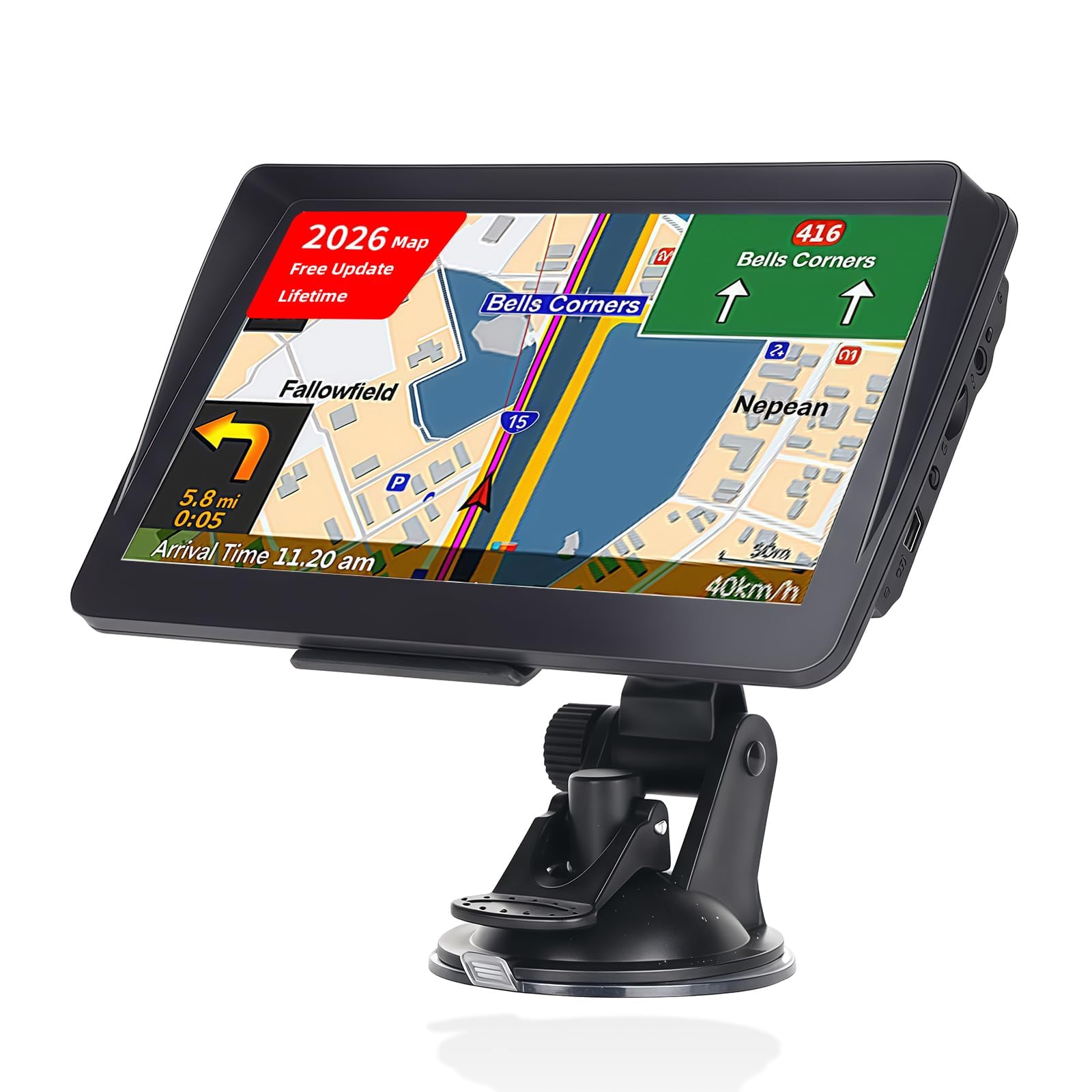 IGEAIIE 7 Inch Sat Nav for Car, HGV Truck, HD GPS Navigation System with UK & Europe Maps 2026, Lifetime Free Updates, Support Postcode Search, Voice Guidance, Speed Camera Alerts, and POI