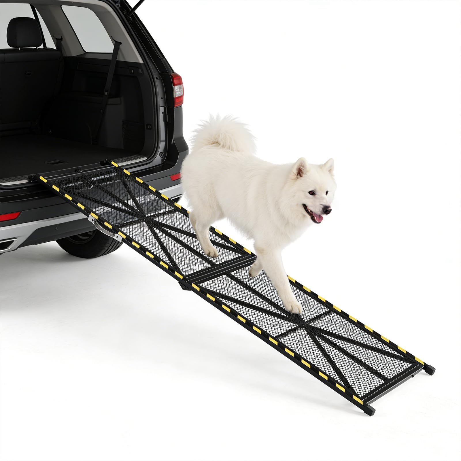 Garvee Rampa Perros Coche 180cm, Plegable Tubo Acero, Antideslizante, Negro | Rampa perros coche plegable 180 x 50 cm, tubo acero resistente antideslizante, para SUV y maletero, negro