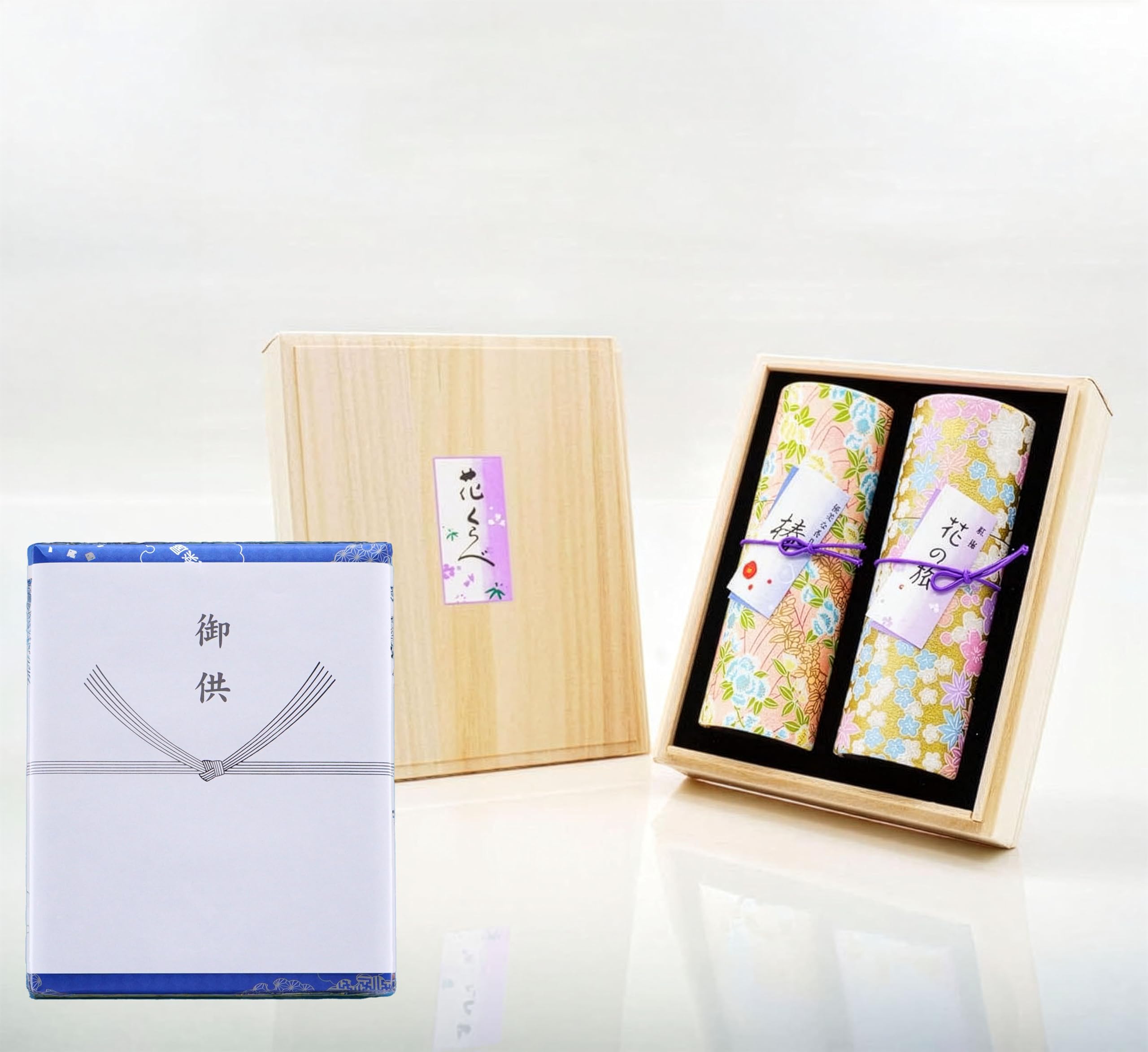 Japanese Incense Gift Set 2 Scents Low Smoke Paulownia Box 360 Sticks Japan