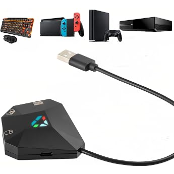 arVin Keyboard and Mouse Converter for N Switch Wired Keyboard and Mouse Adapter for PS4/PS3/Xbox360/Xbox One Console Series Supports Custom 1 Type C and 3 Micro USB