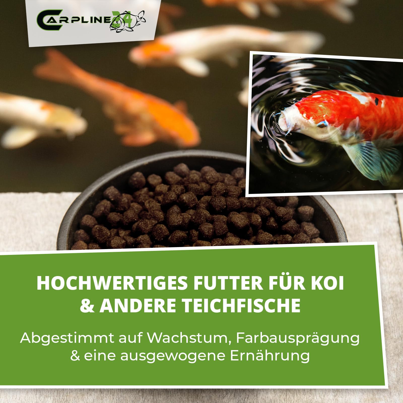 Eco Multi Koi Mix 15 kg 6 mm - Hochwertiges Koifutter mit Astaxanthin, Proteinreiches Fischfutter für Farbenprächtige Teichfische