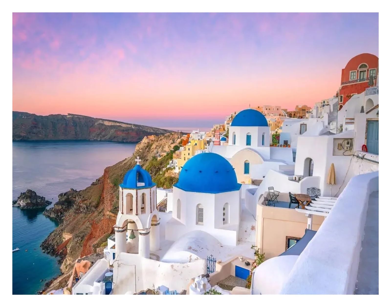 Póster de Grecia Santorini en lienzo resistente de 20x30cm para una pared elegante
