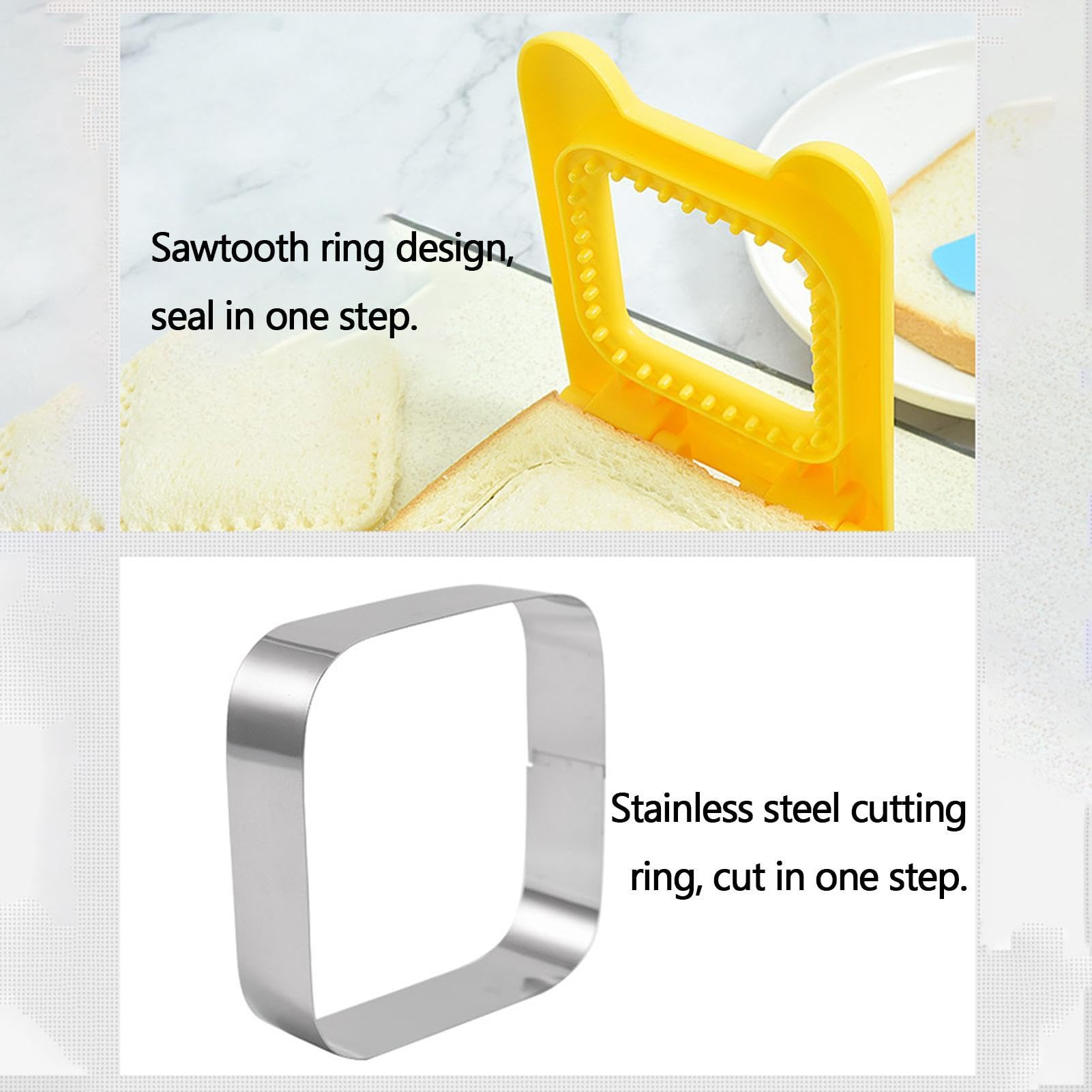 Décrouteur à Sandwich Au - Crêpière Aux Biscuits Coupe-Sandwich Carré En Forme D'accessoires De Boîte Lunch Pour Crêpes Biscuits, Fabricant Sandwichs Sandwich Cutter Scellant Des