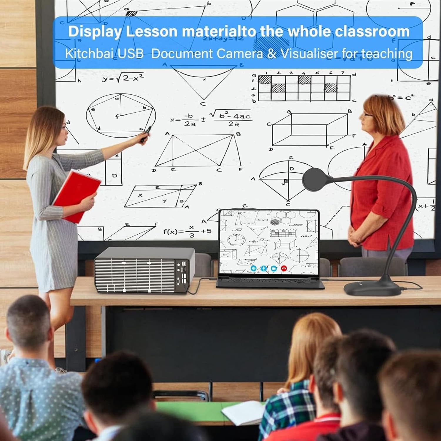 USB Flexible Webcam, 5MP Document Camera with Autofocus, LED Lights, Image Invert Function, USB Webcam Visualizer with LED Light for Remote Work Teaching