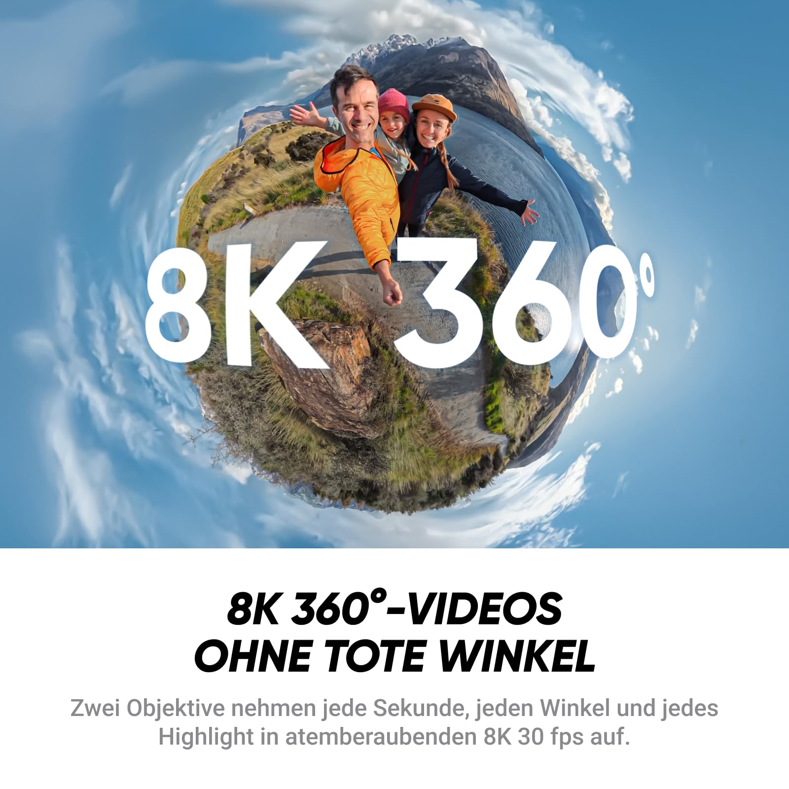 Insta360 X4 Air Starter-Bundle 8K 360°-Kamera 165 g Selfie-Stick Wechsel-Linsen FlowState-Stabilisierung