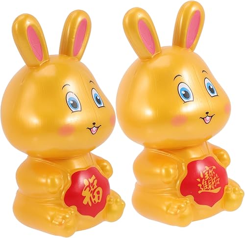 Miniatura 1 de 2pcs Bunny Coin Bank Zodiac Rabbit Figurine Coin Bank Cute Year of The Rabbit Piggy Bank Piggy Bank for Girls Mini Cash Bank Alcancia Bunny Statue