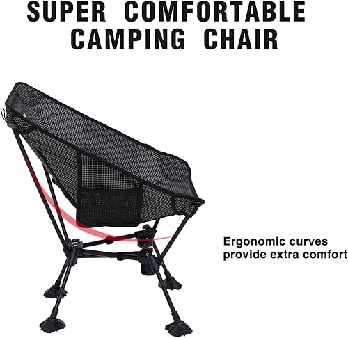 Miniatura 52 de MOON LENCE Silla de camping portátil para mochilero, silla plegable ultraligera de 4ª generación, sillas plegables compactas y ligeras