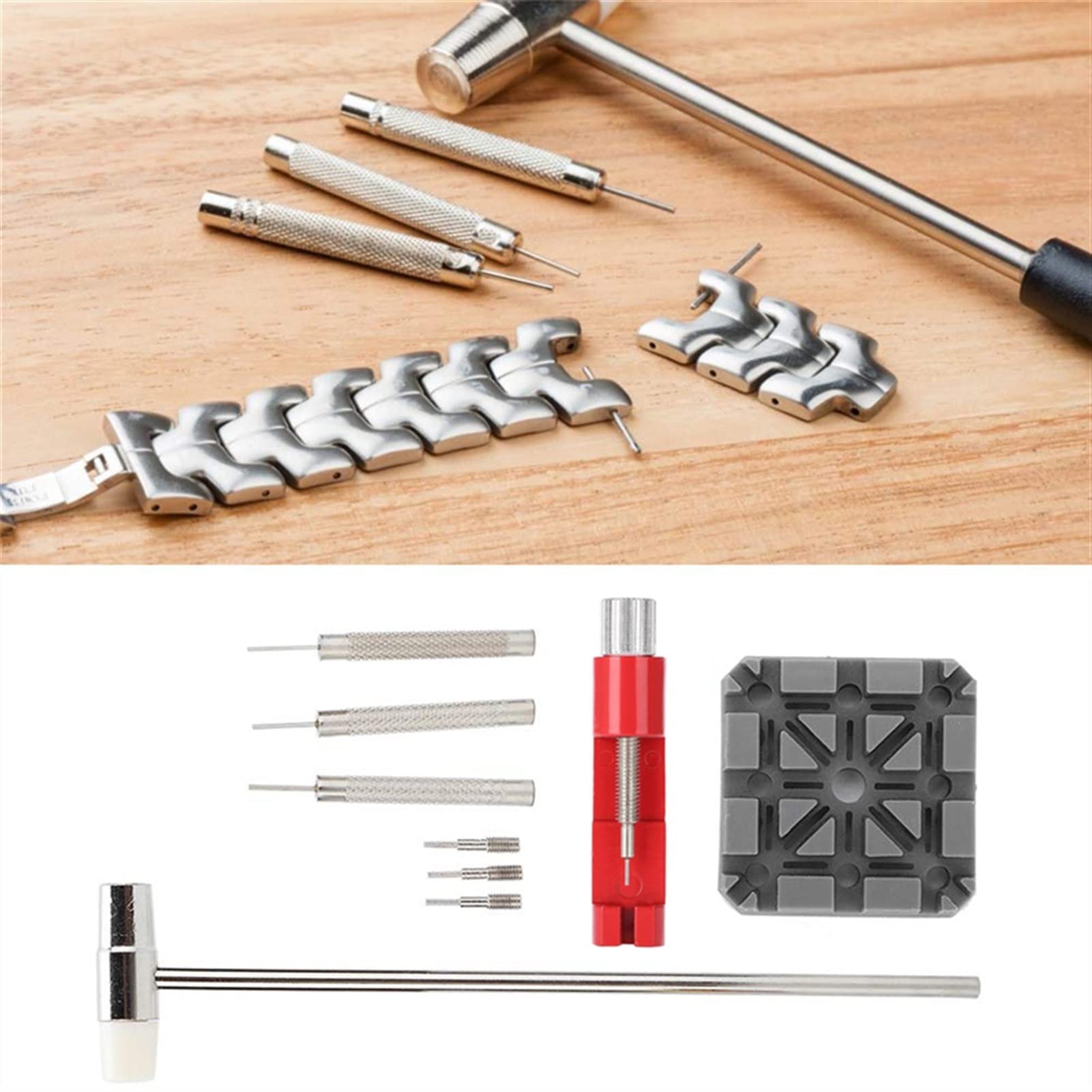 Ensemble d'outils de réparation de Montres 10 pièces/Ensemble， kit d'outils de réglage de goupille de chaîne de Bracelet ...，Set
