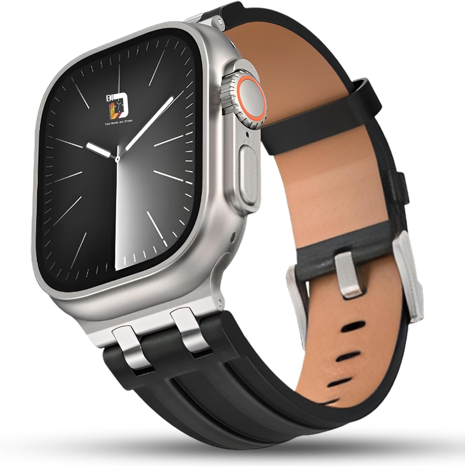 DADO Top Grain Crazy Horse Leather Band Compatible with Apple Watch Ultra 3/2/1, Series 11/10/9/8/7, 49/46/45/44mm, Elegant Strap with Classic Pin Buckle