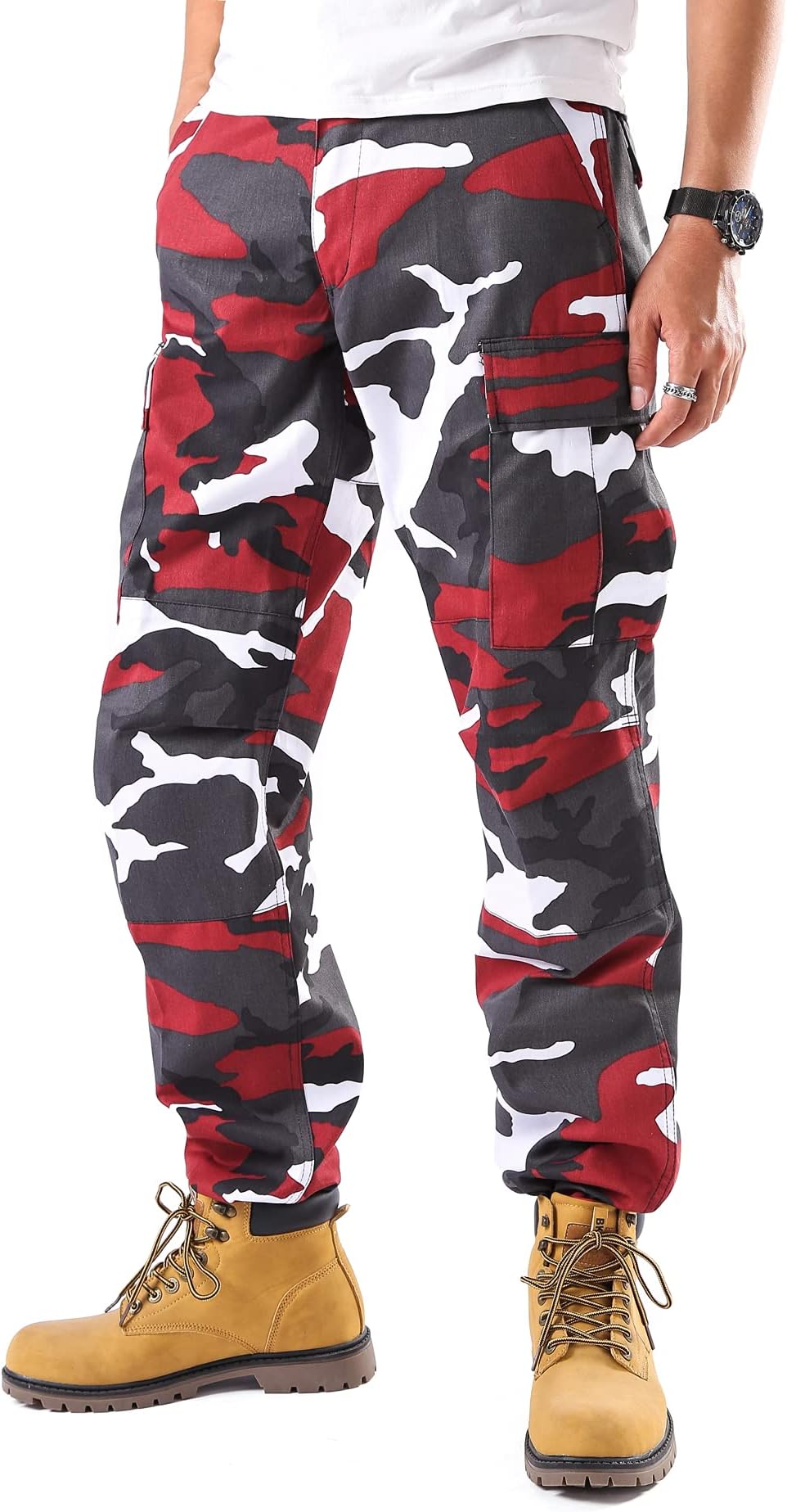 adidas red camo pants