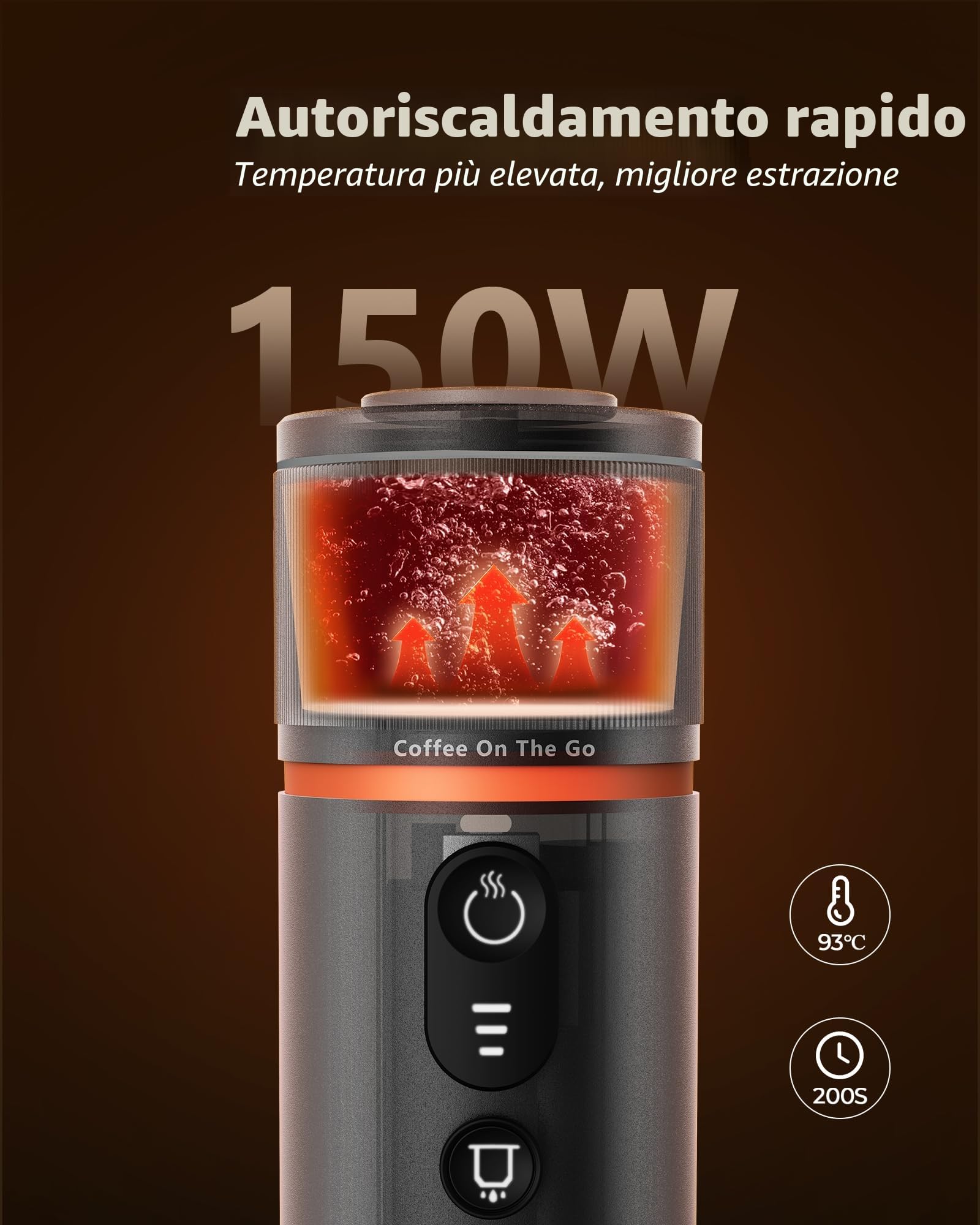 CONQUECO Macchina da Caffè Espresso Portatile - Caffettiera Elettrica da Viaggio con Batteria - per 12V Auto e Camion e Campeggio - Compatibile con la Capsula Nespresso e la Capsula L'or