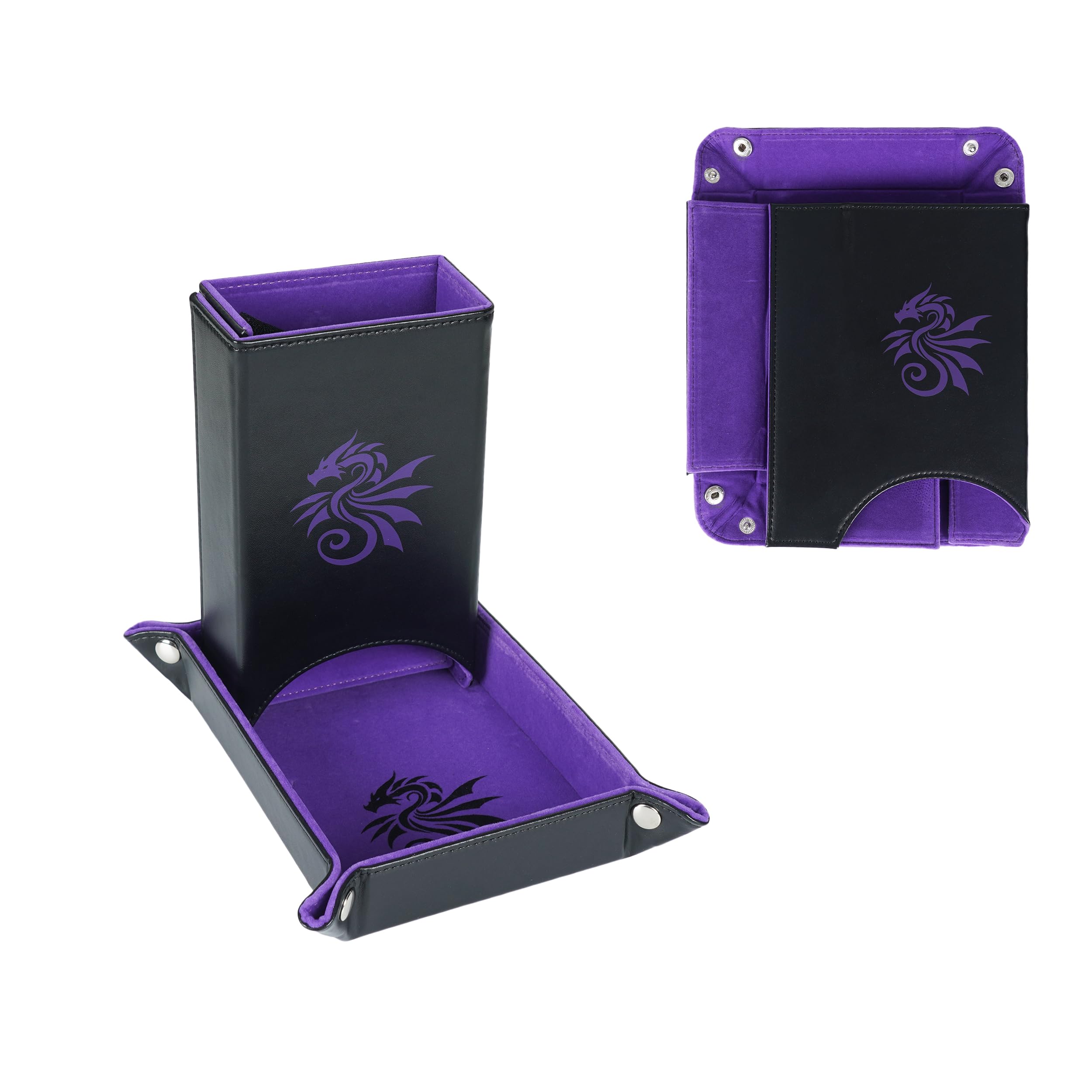 Just Flow With ItDice Tower | Portable Gaming D&D Dice Tower Tray and 5 Dice | Foldable Dice Rolling Tower for Travel | DND Dice Tower for RPG, Board Games | Dice Tower Dungeons and Dragons