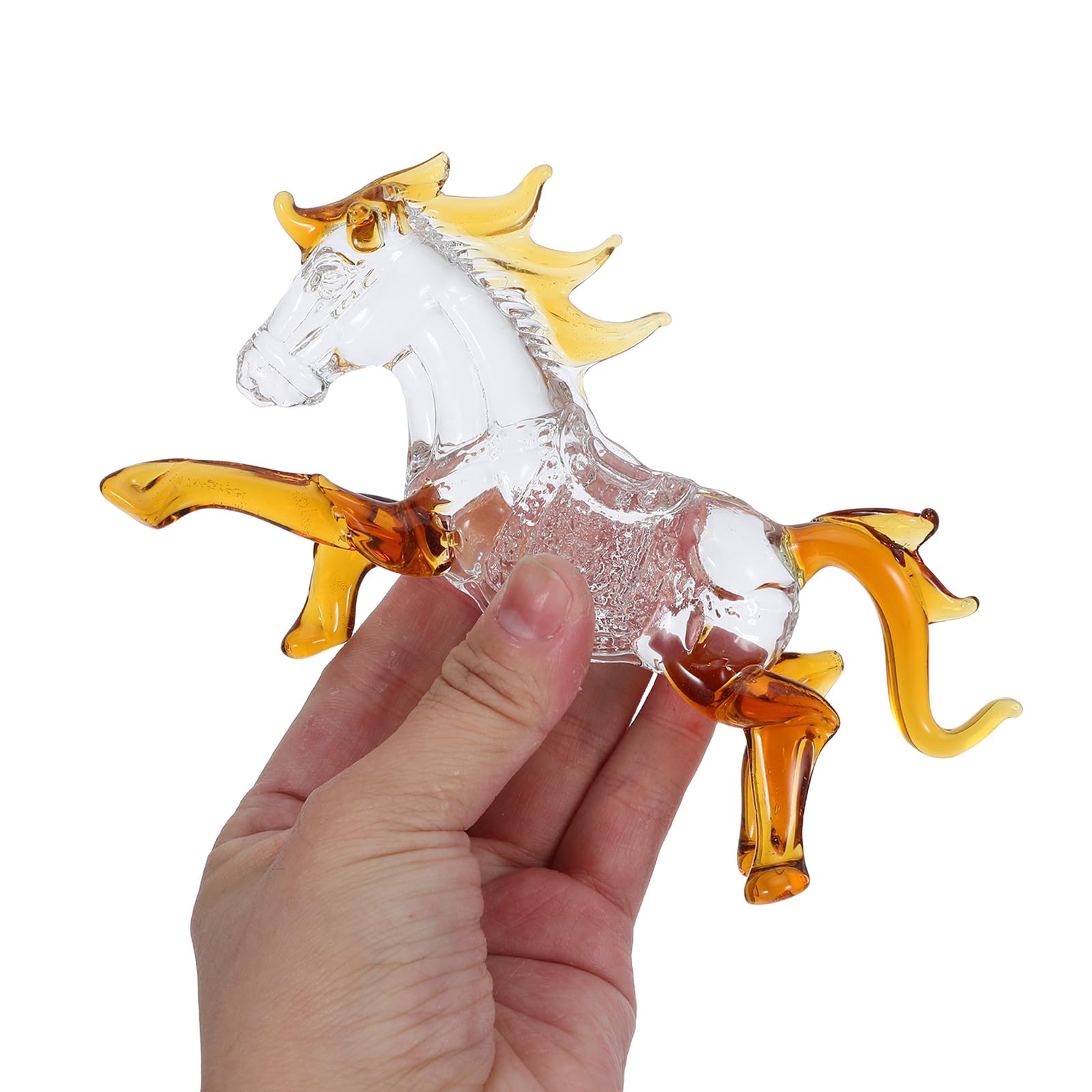 ガラス製 馬の置物 約10cm Amazon.co.jp: EXQUIMEUBLE 透明ガラス製の馬の彫刻置物 中サイズ14