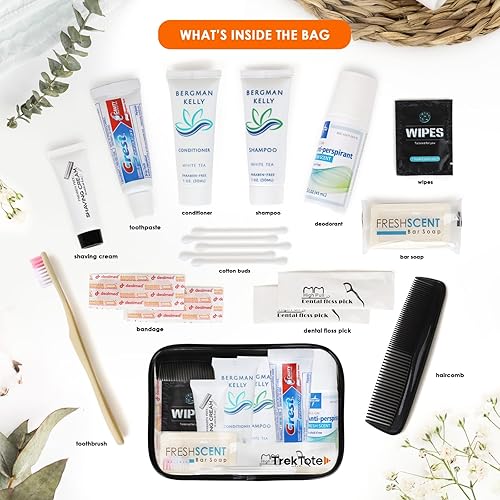 Miniatura 2 de TrekTote - Kit de aseo de viaje de 15 piezas, bolsa esencial de cuidado personal con kit de tamaño de viaje aprobado por la TSA para hombres y