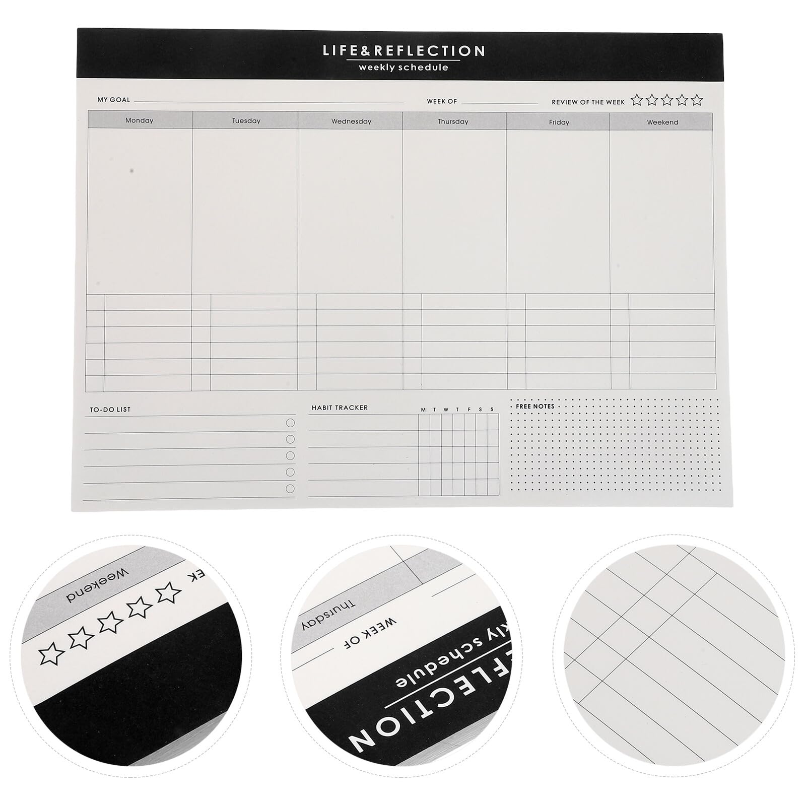 Writable Paper Weekly Schedule Planner Notebook Smooth Surface Weekly Scheduler Pad for Home School Work Task Organizer with Goal Tracker And To Do List Sections