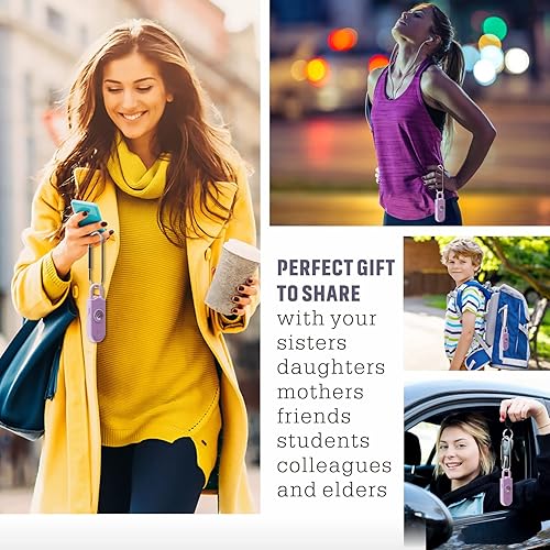 Miniatura 4 de Alarma de seguridad personal con sonido seguro para mujeres, sirena fuerte de 130 dB con luz estroboscópica SOS, linterna, llavero de alarma de