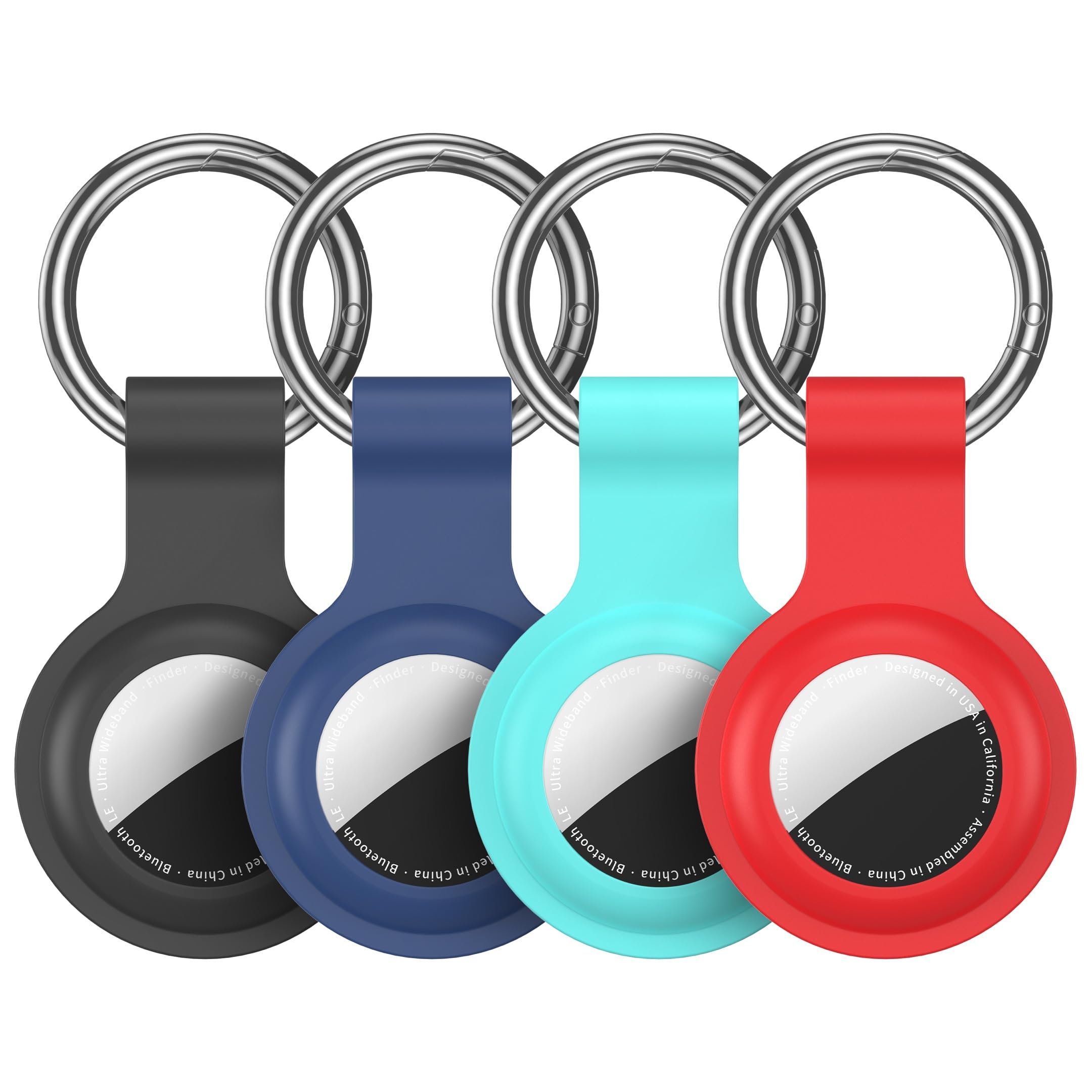 Compatible with AirTag Holder Case 4 Pack with Keychain, Waterproof Shockproof & Anti-Scratch Protect Cover for Airtags, GPS Item Finder Accessories Air Tagholder for Keys, Bags, Kids, Pet(4 Colors) : Electronics