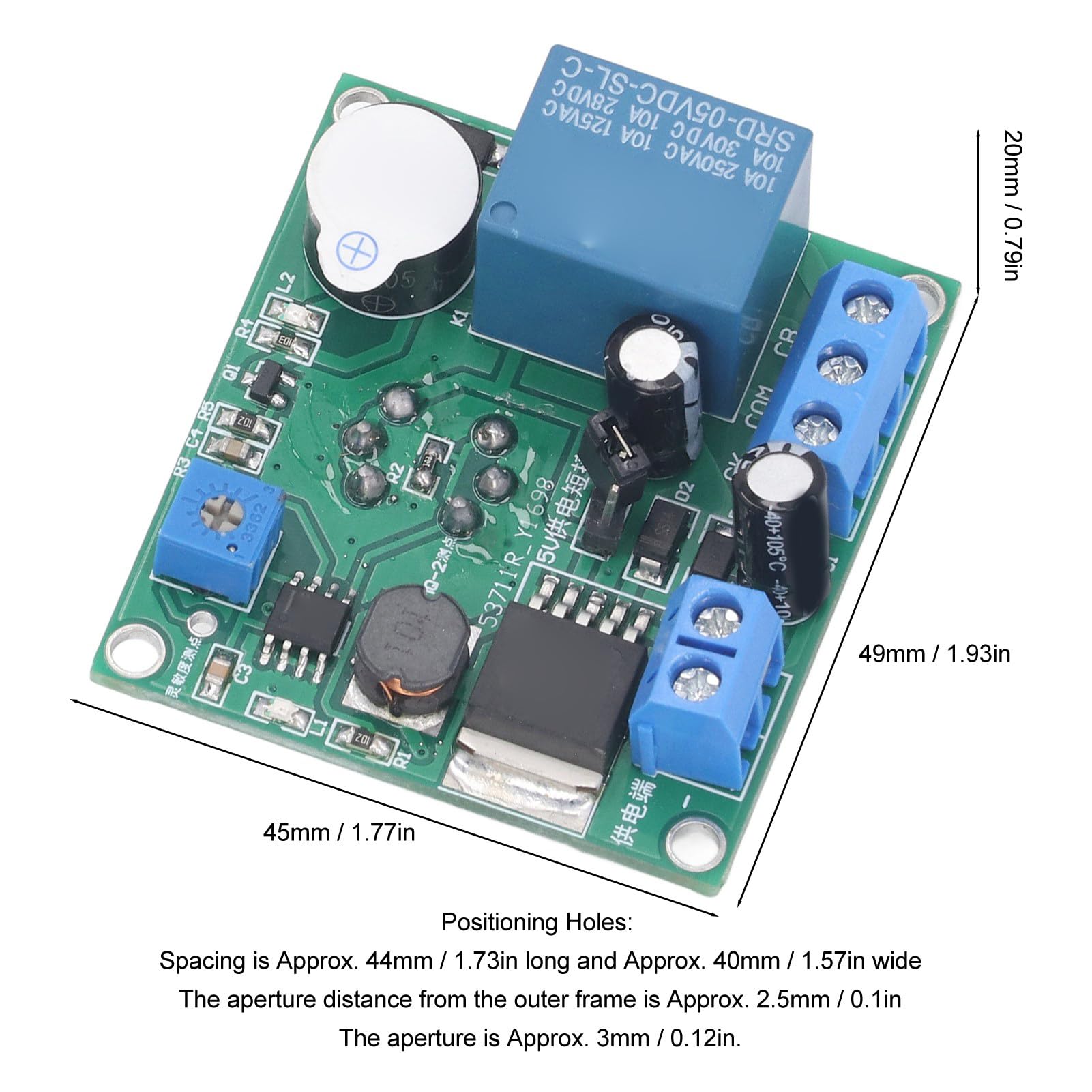 Module D'alarme de Détecteur de Fumée PVC, Capteur de Détection D'alarme Sonore et Lumineuse, Module de Relais, Contrôleur de Commutateur pour Cuisine, Hôtel, Entrepôt DC5-30V
