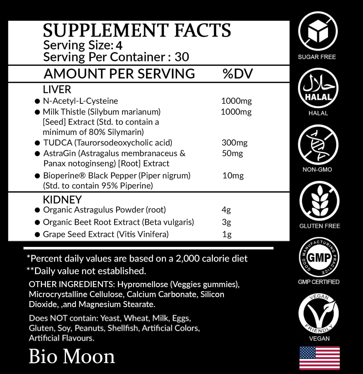 Liver Detox & Kidney Cleanse All in One Blend Gummies with Milk Thistle/N-Acetyl-L-Cysteine/Tudka/Organic Astragulus Powder(Root) Non GMO, GMP Certified, Vegan,120 Count-Mixed Berry